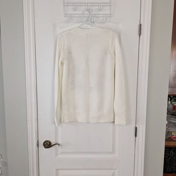 Twik beige button front knit cardigan floral embroidery size Small @B6 - Picture 7 of 10